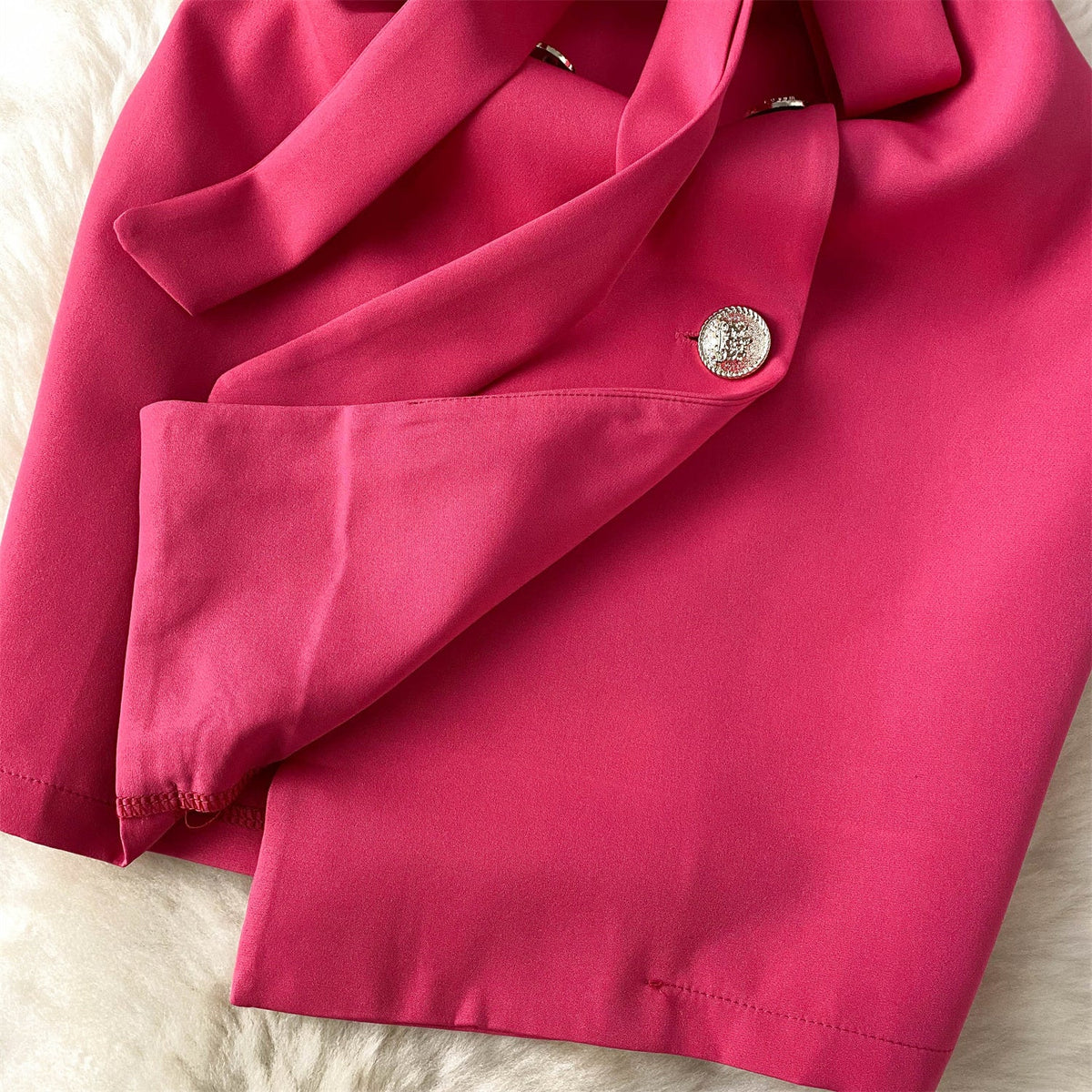 V-neck Suit Collar Lace-up Dress