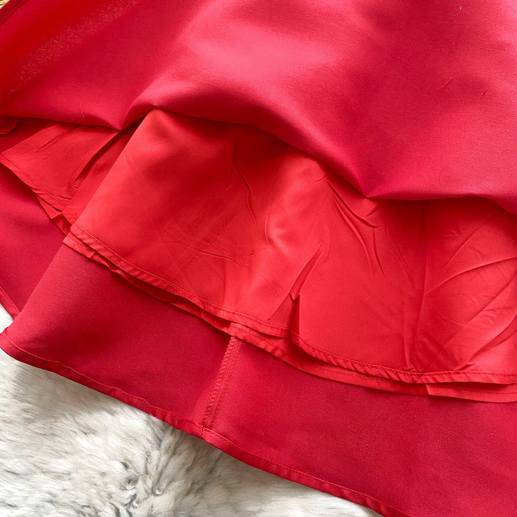 Vintage Ruffled Slip Dress with Belt