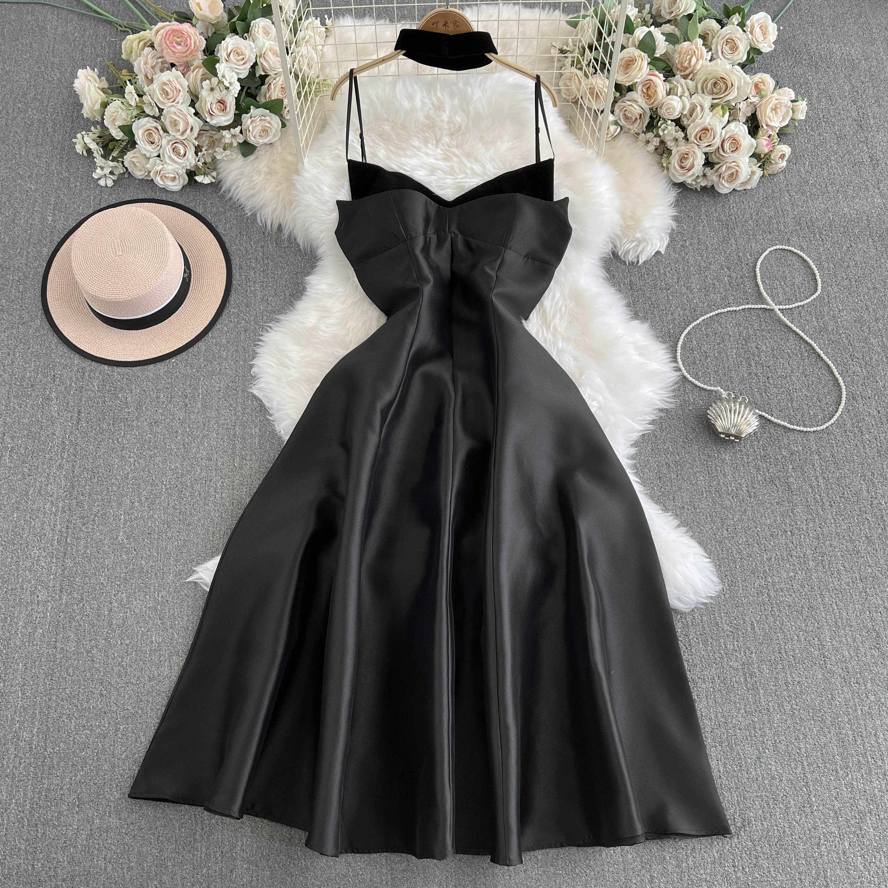 Vintage Ruffled Slip Dress with Choker