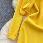 Cardigan&Slip Dress Solid Color 2Pcs