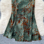 Vintage Tie-dye Floral Hollowed Cheongsam