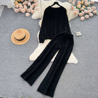 Twisted Sweater&Draped Trousers 2Pcs