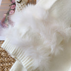 Vintage Furry Cuff Patchwork Sweater