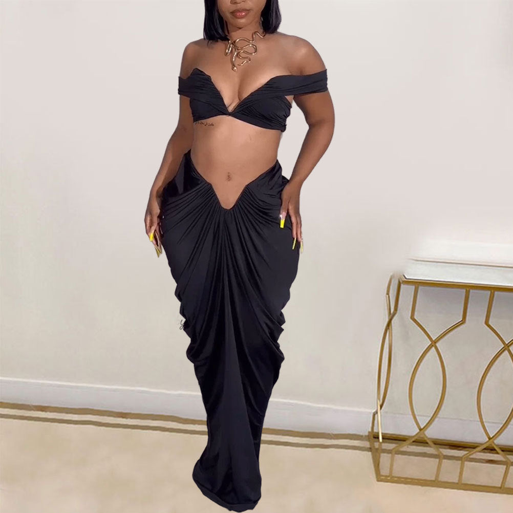 Lailah - Two-Piece Draped Maxi Set