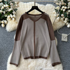 V-neck Sweater&Trousers Striped 2Pcs
