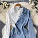 Irregular Design Patchwork Shirt Dress