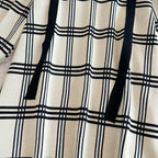 Plaid Knitted Patchwork Drawstring Dress