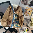 Vintage V-neck Patchwork Cardigan