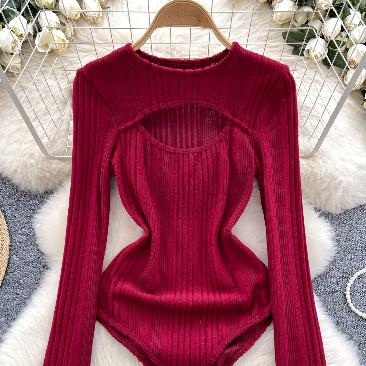 Sexy Hollowed Knit One-piece Lingerie