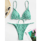 Vintage Printed Three-pieces Bikini