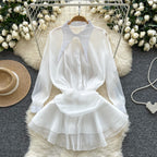 Irregular Design Ruffled Chiffon Top