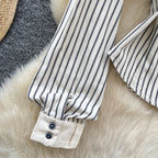 Chic Waist-slimming Stripe Shirt