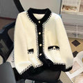 High-end Black&White V-neck Cardigan