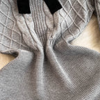 Uniform Style Bow-tie Knitted Dress