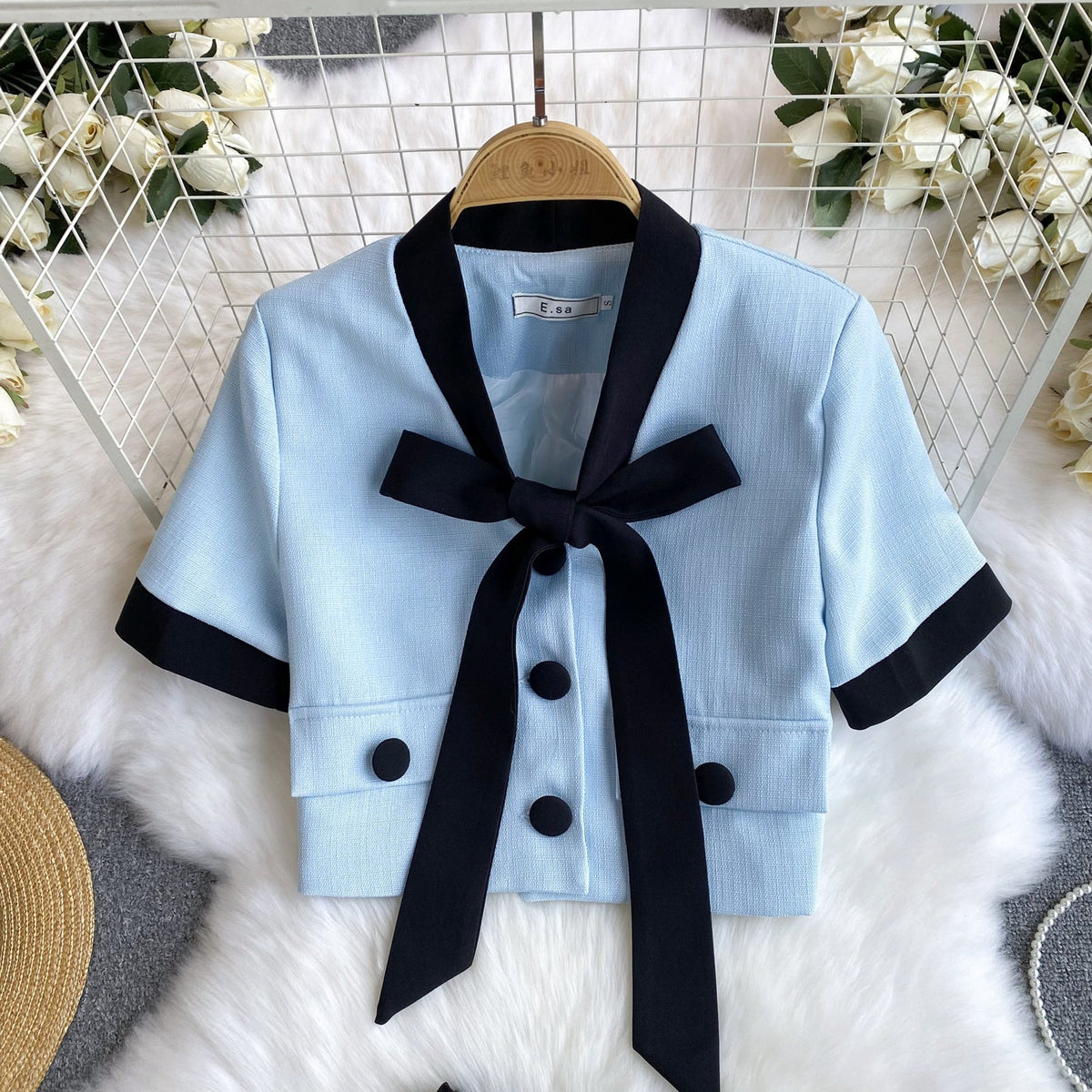 Uniform Style Top&Pleated Skirt 2Pcs
