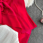 Thickened Cardigan&Gradient Skirt 2Pcs