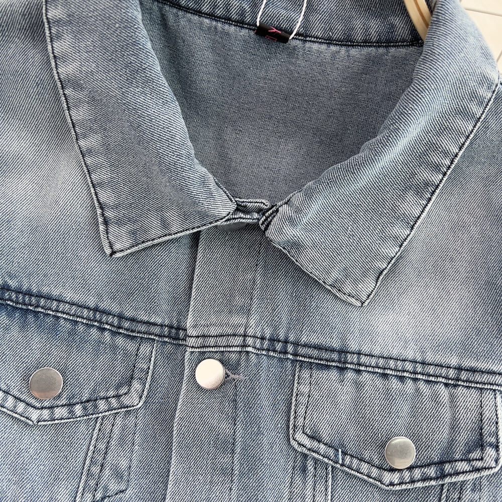 Vintage Lapeled Denim Romper