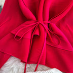Thickened Cardigan&Gradient Skirt 2Pcs