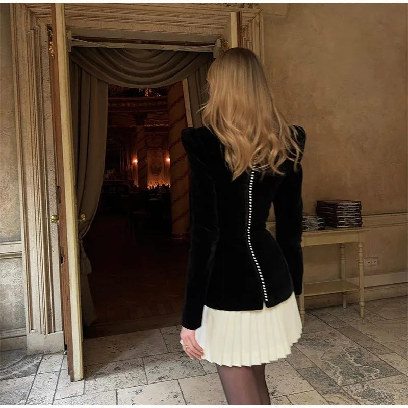 Premium Beaded Patchwork Velvet Dress