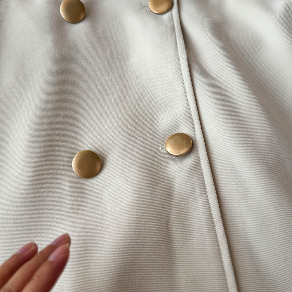 Niche Lapeled Lace-up Trench Coat