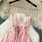 Fairy Backless Floral Pink Dress