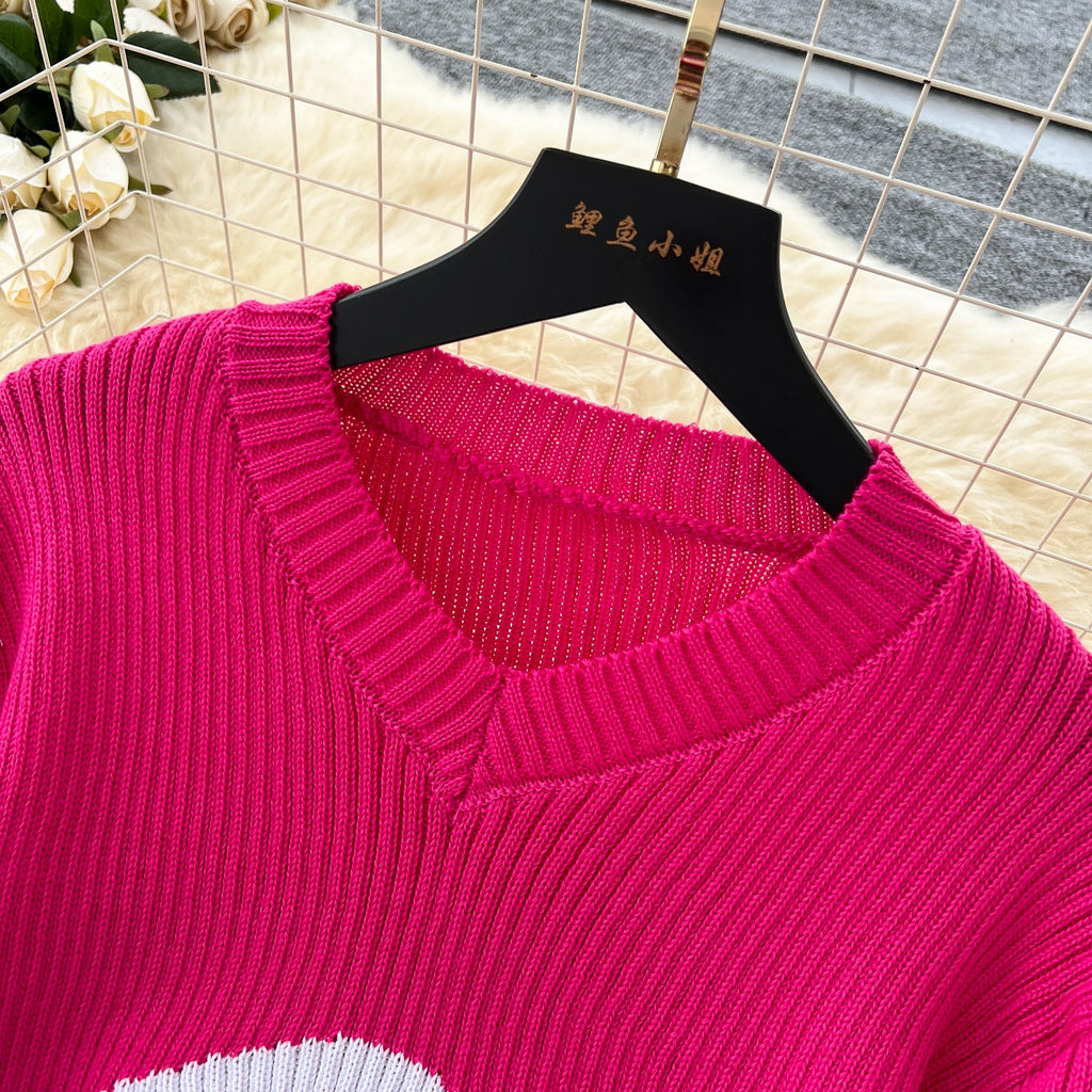 Colorful Stripe Sweater&Skirt Knitted 2Pcs