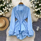 Niche Single-breasted Ruffled Shirt