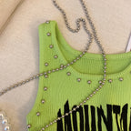 Chic Studded Monogram Printed Camisole