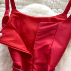 Vintage Ruffled Slip Dress with Belt