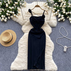 Twisted Knot Pleated Slip Dress