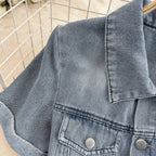 Vintage Lapeled Denim Romper