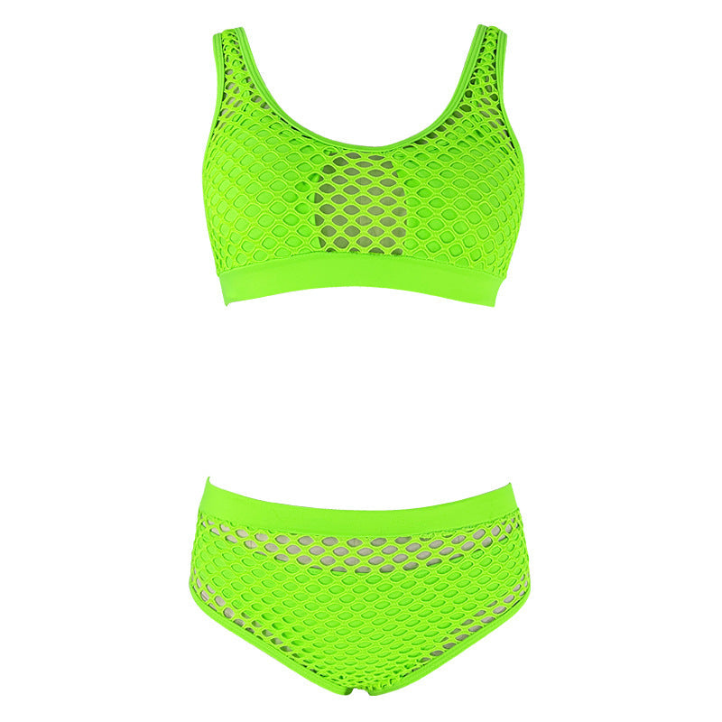 Three-Piece Bikini Sexy Hollow Mesh Swimsuit