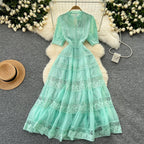 Courtly Elegant Lace Patchwork Dress