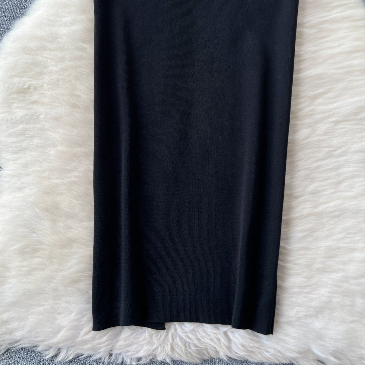 Color Blocking Black Knitted Dress