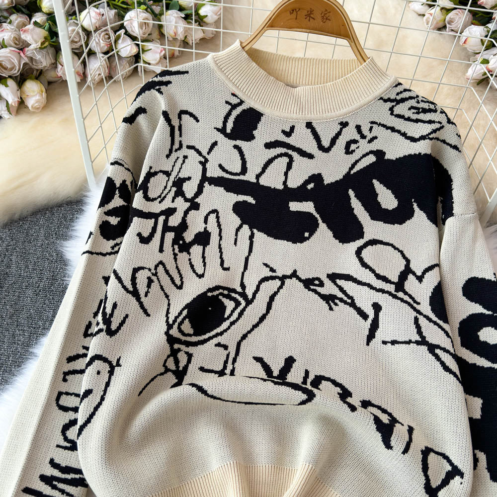 Printed Sweatshirt&Skirt Thermal 2Pcs