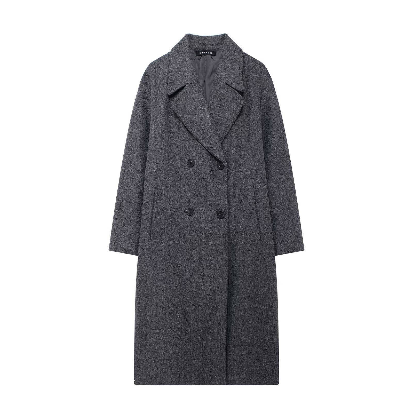 Thermal Lapeled Double-breasted Trench Coat