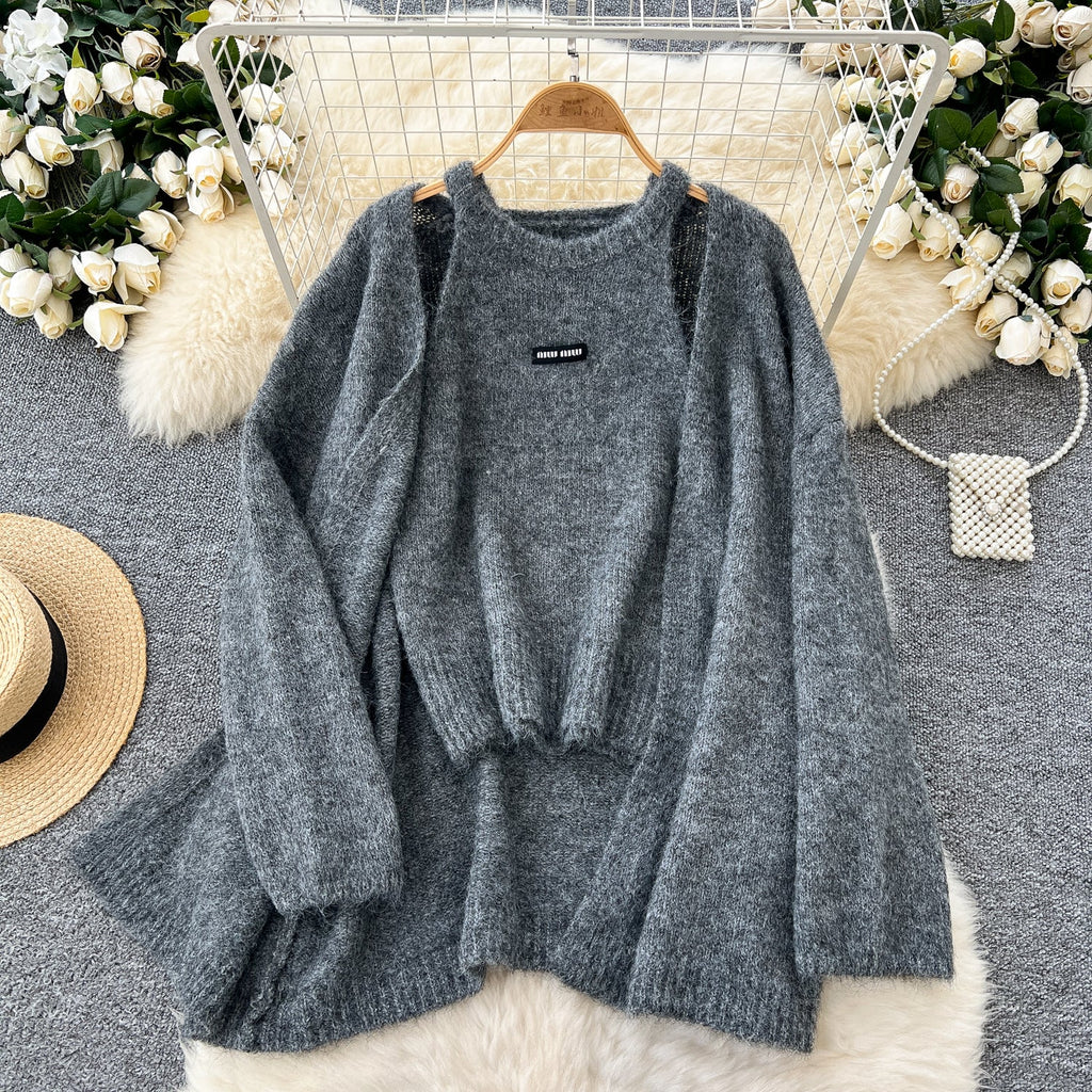 Cardigan&Halter Camisole Soft Knitted 2Pcs