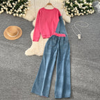 Sweatshirt&Trousers Sportswear Denim 2Pcs