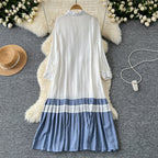 Color Blocking Oversized Shirt Dress