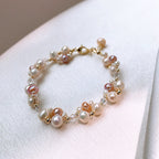 Dreamy Mosaic Pearl Bracelet Necklace Set