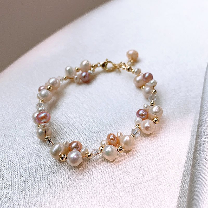 Dreamy Mosaic Pearl Bracelet Necklace Set
