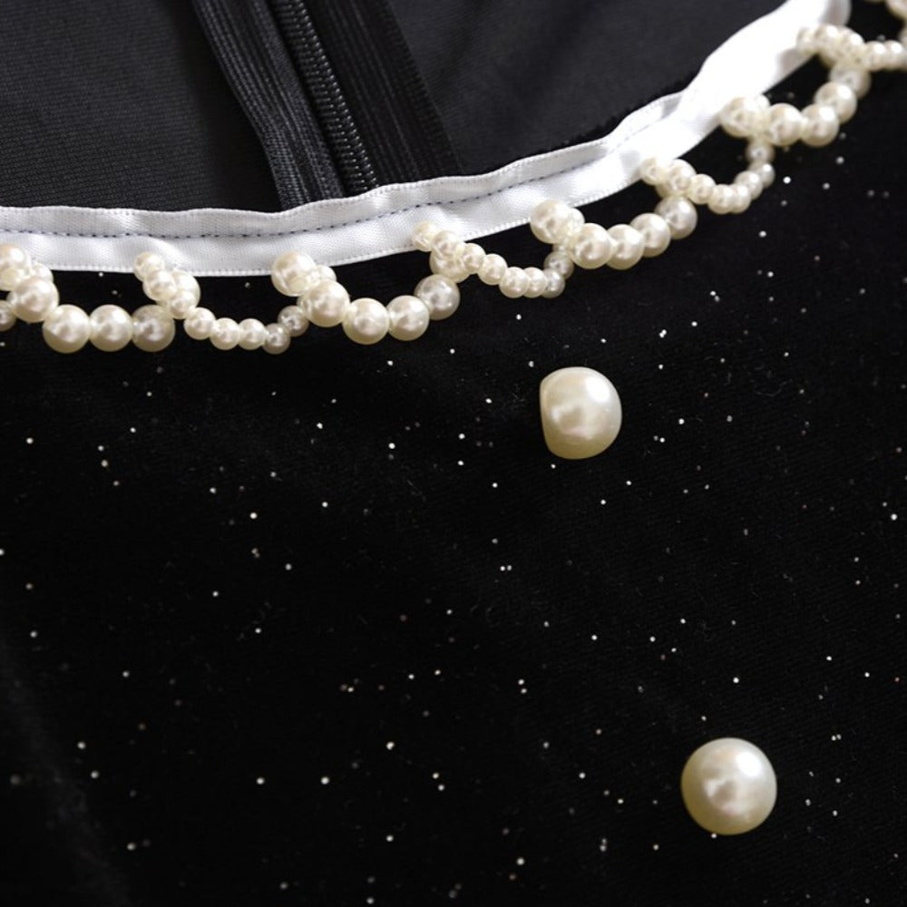 Vintage Square Collar Velvet Dress