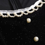 Vintage Square Collar Velvet Dress