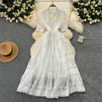 Courtly Elegant Lace Patchwork Dress