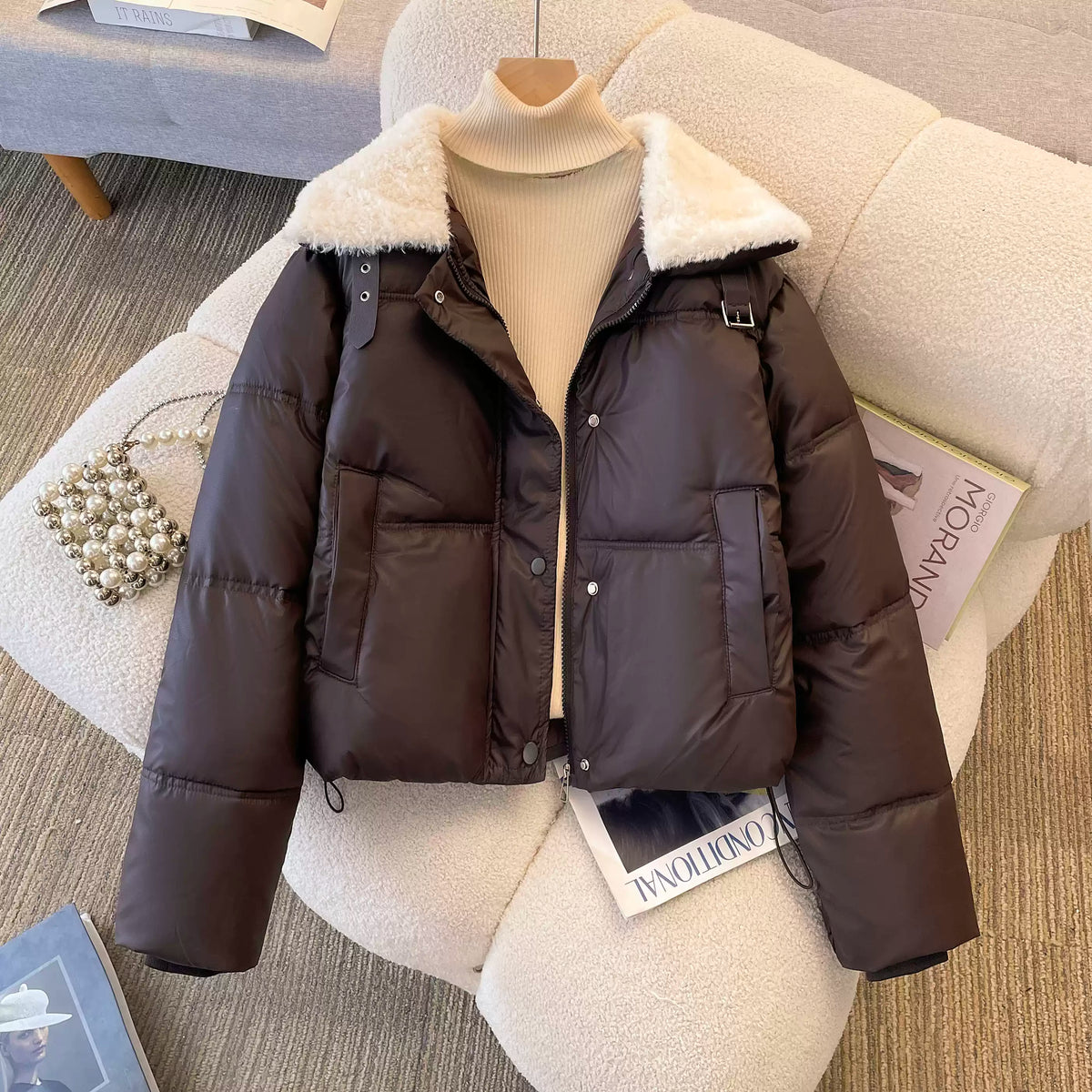 Furry Doll Collar Cotton Jacket