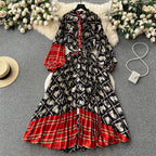 Crew Neck Floral Printed Shirt Dress