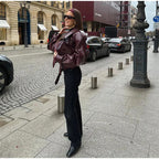 Vintage Adjustable Cuff PU Jacket