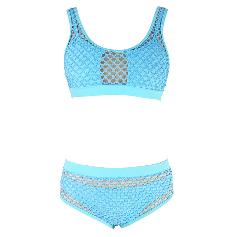 Three-Piece Bikini Sexy Hollow Mesh Swimsuit