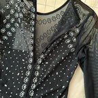Party Beaded Fringed Black Dress