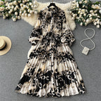 Crew Neck Floral Printed Shirt Dress